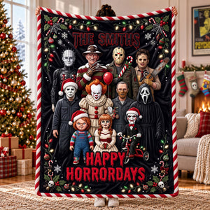 Happy Horrorday Blanket  - Personalized Gifts For Christmas Night Blanket 05PATI011026