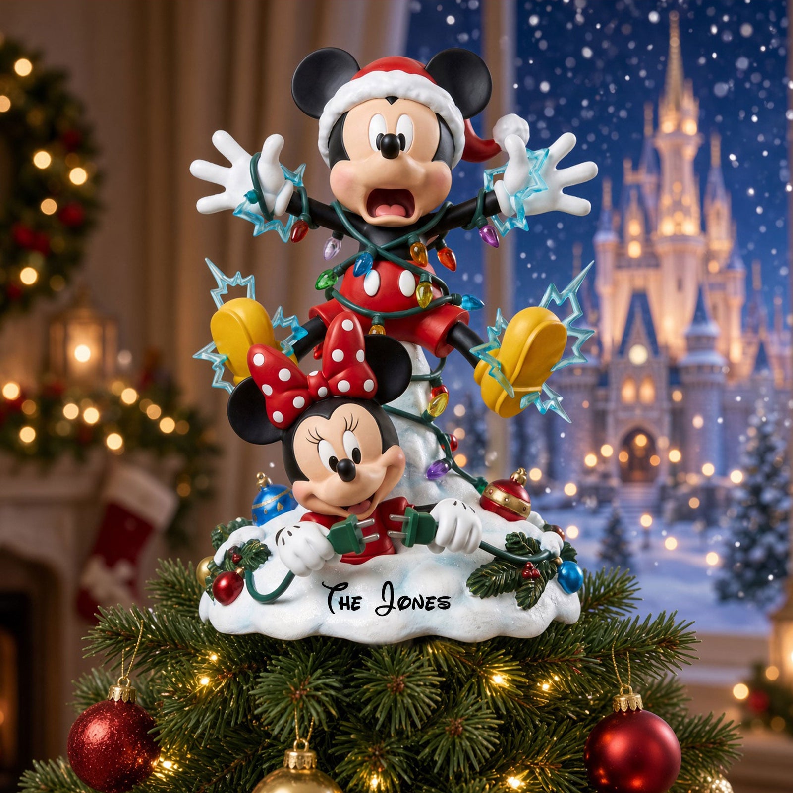 Naughty Friends Christmas Acrylic Tree Topper - Personalized Gifts For Friends 02PATI141026
