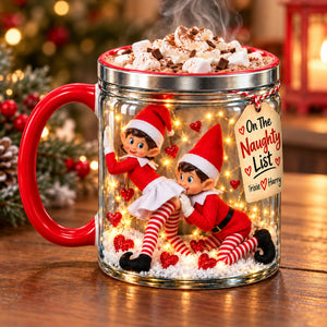 Cheeky Couple Christmas Red Accent Coffee Mug - Personalized Gifts For Couple 04huti211026