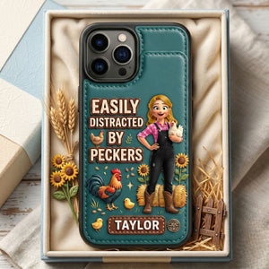 Farm Chicken Girl Leather Flip Wallet Phone Case Personalized Gifts For Girl 05NATI010626
