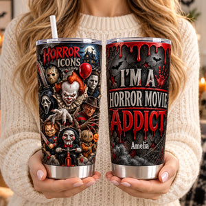 Creepy Cinema Addict Tumbler - Personalized Gift For Horror Lovers 02TTTI221026