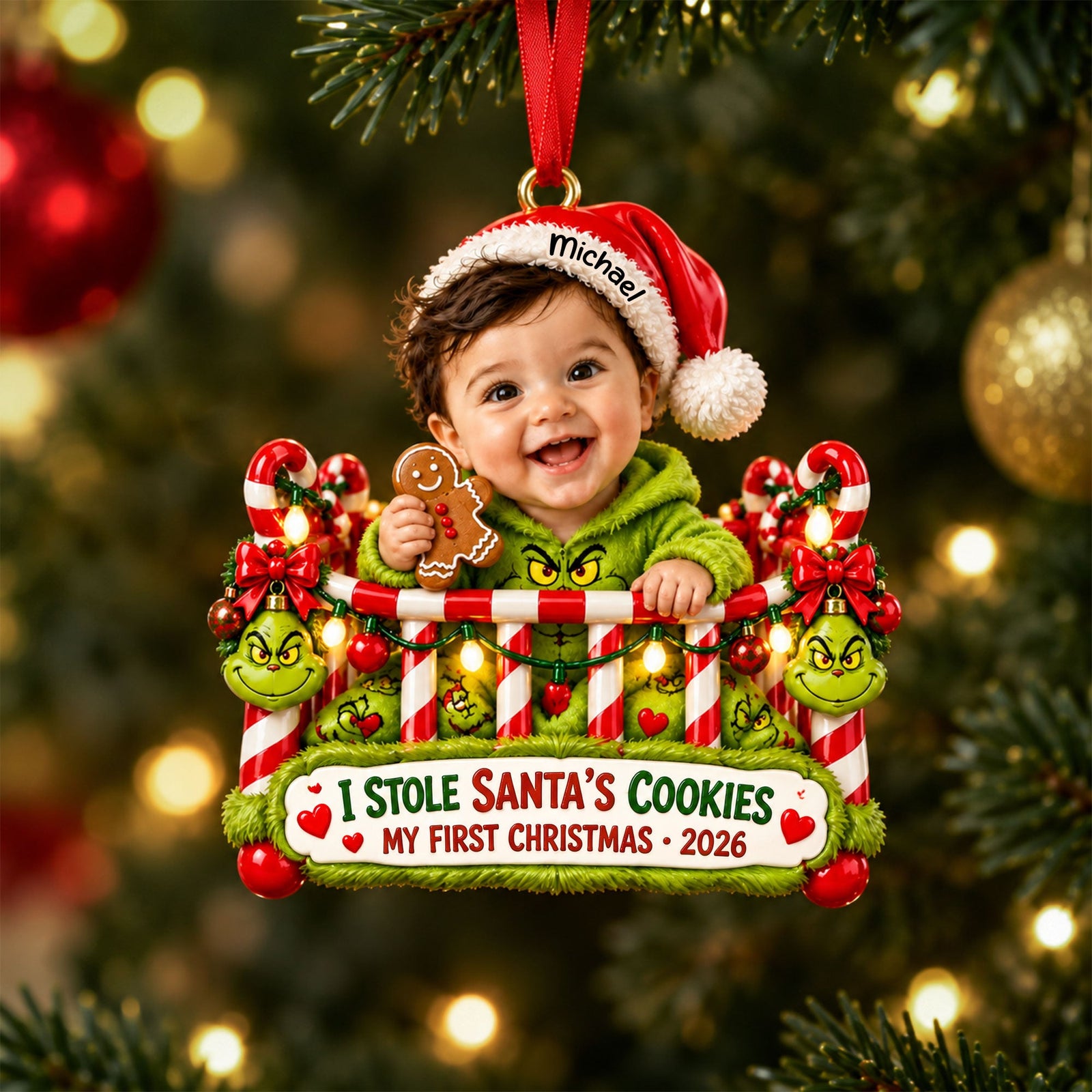 Sweet Baby First Christmas Ornament - Custom Photo Christmas Gifts 03toti191026-Homacus