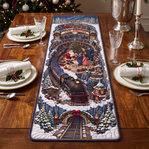 Winter Holiday Train Quilted Table Runner Personalized Gifts 04HATI210826