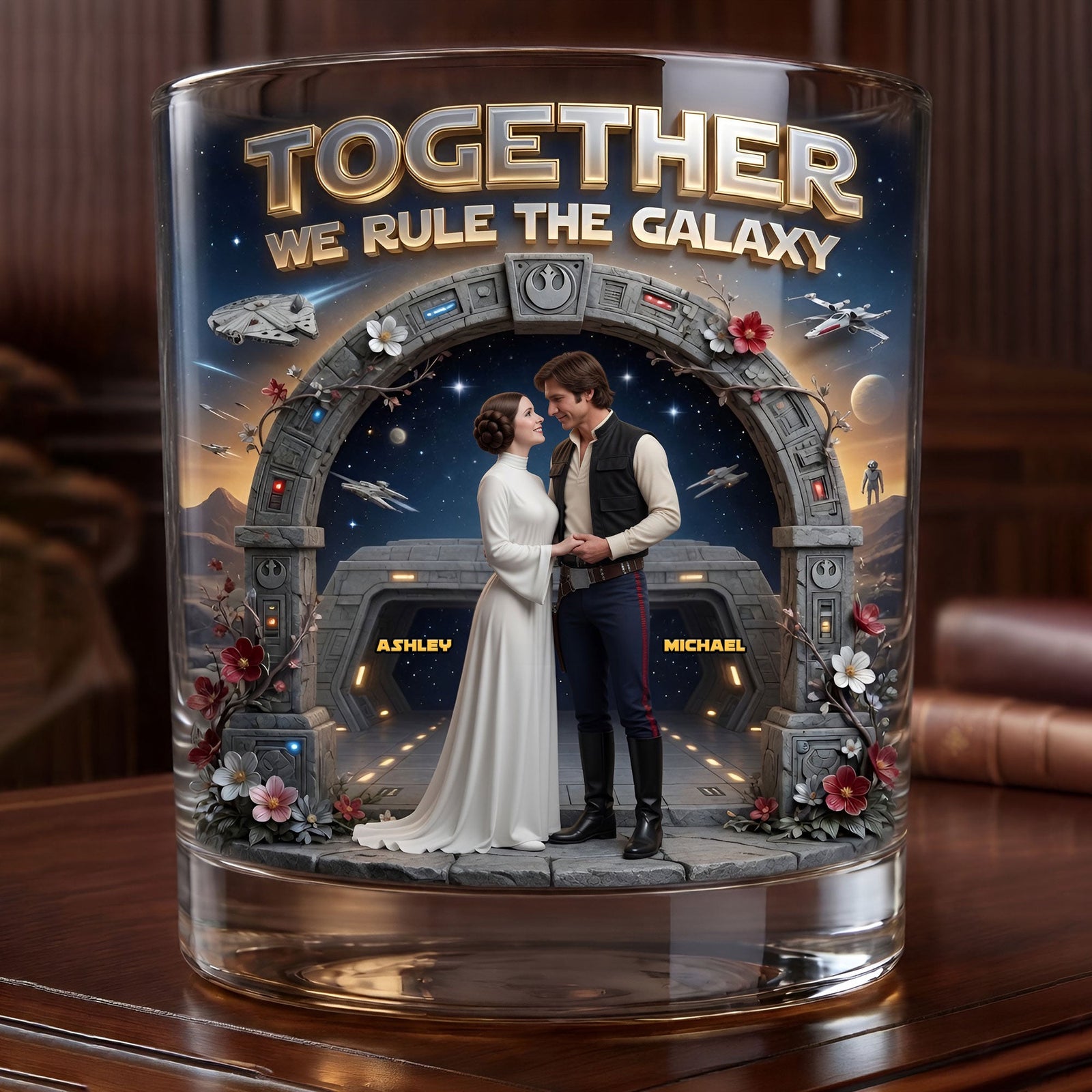 Romantic Couple Round Glass - Personalized Gifts For Couple 03tyti150626