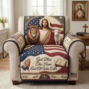 God Bless This Home And All Who Enter Quilted Sofa Cover - Personalized Gifts For Family 03huti220626