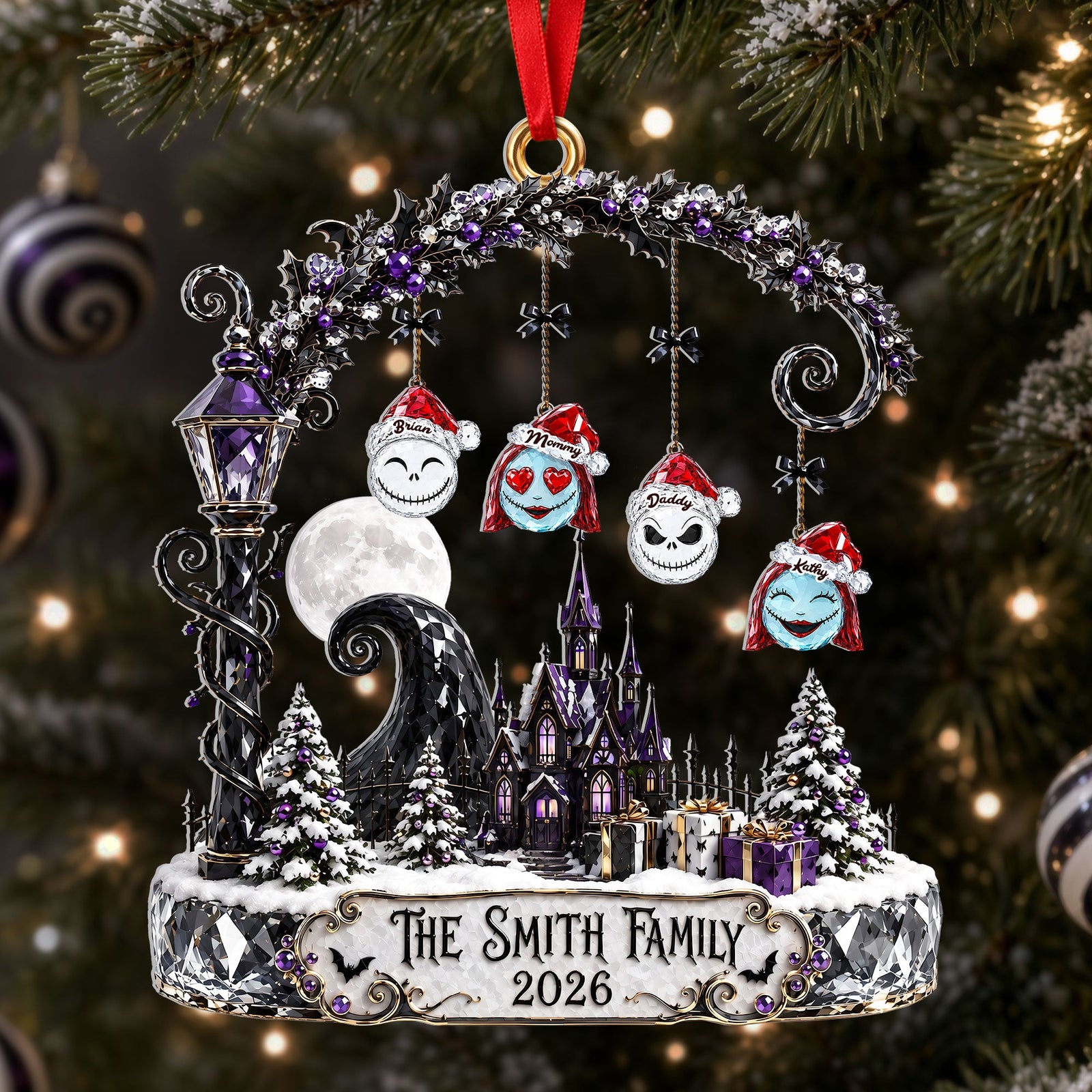 Gothic Family Castle Ornament - Personalized Christmas Gifts Family 01OHTI040926