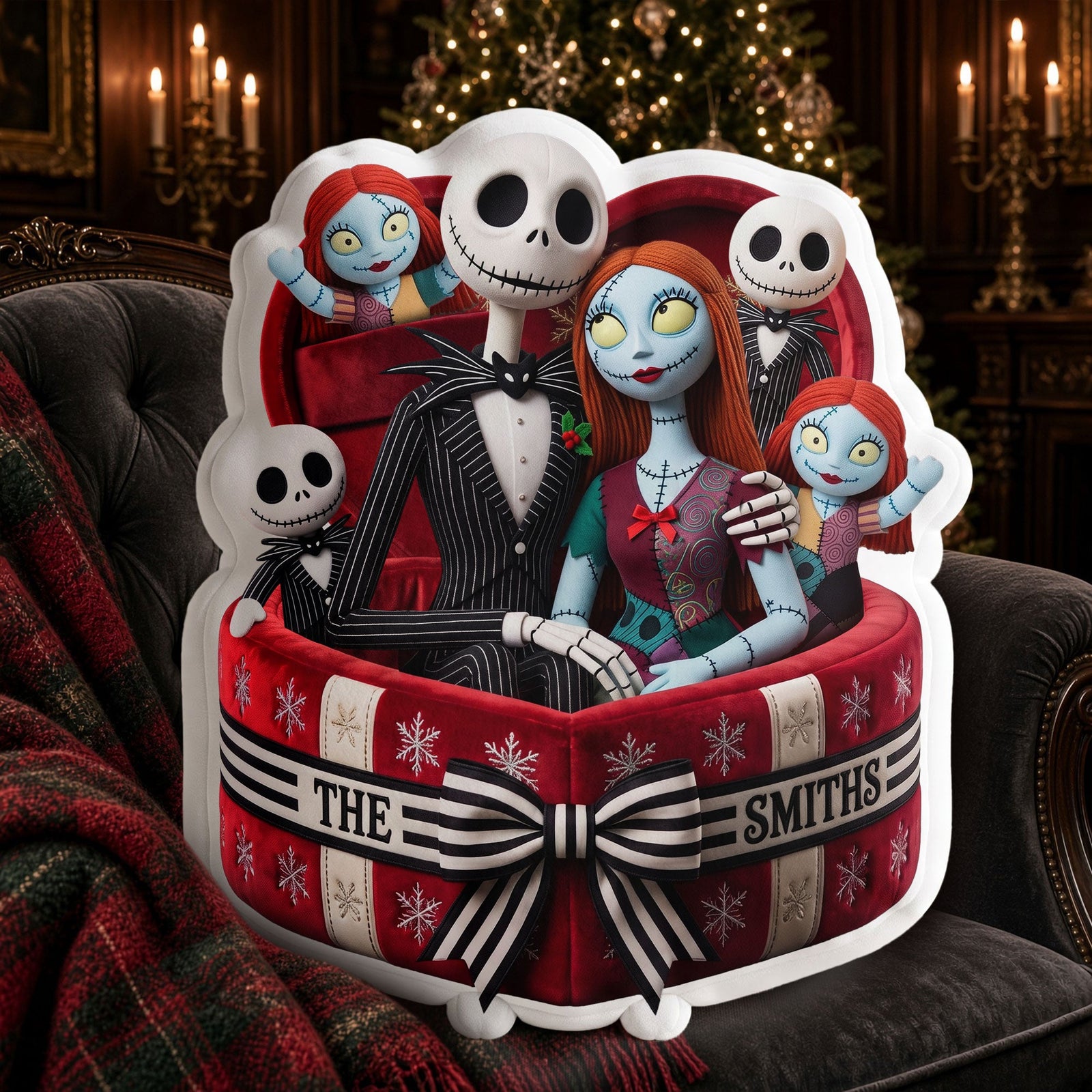 Cute Spooky Family Moments Pillow - Personalized Christmas Gifts For Family 01pati031026