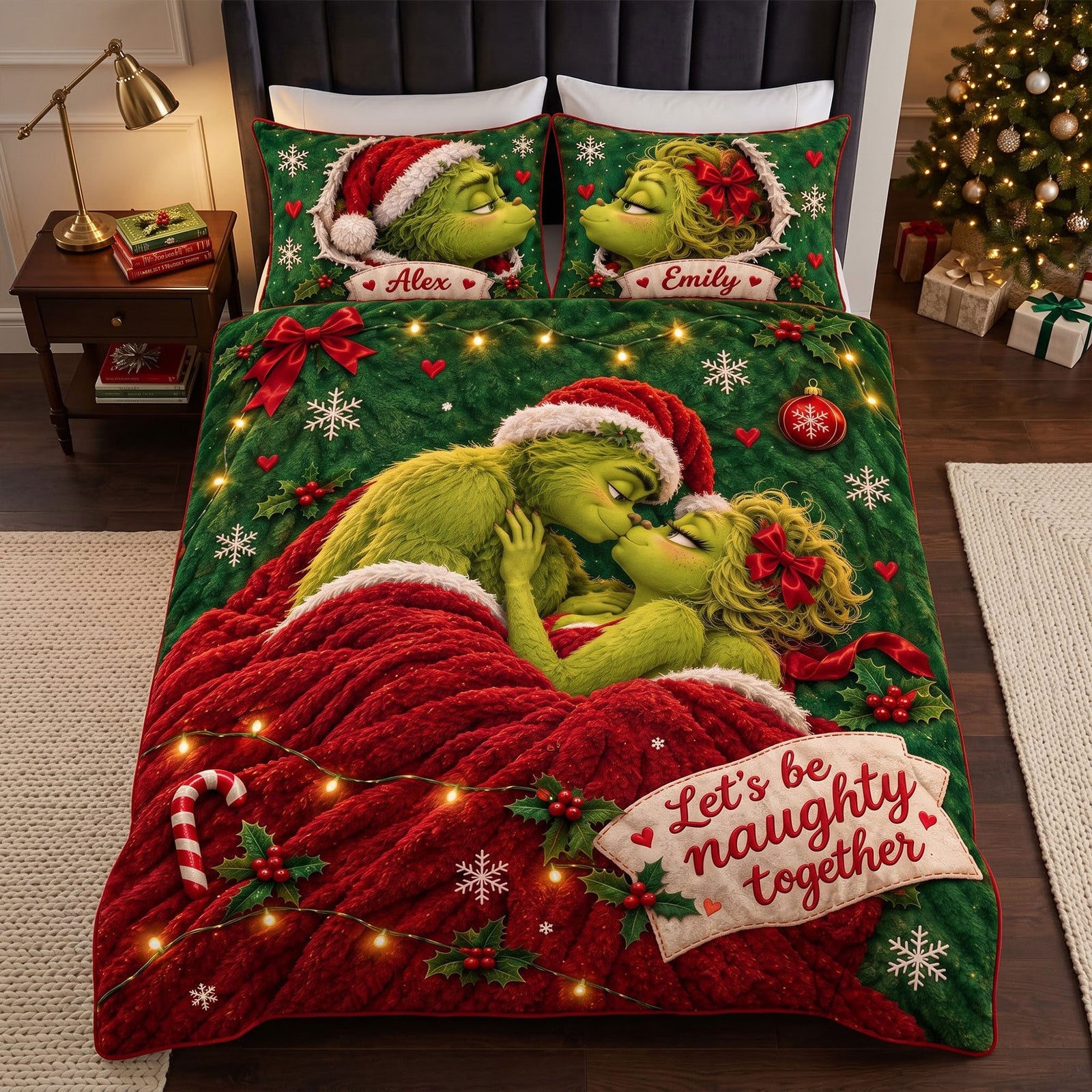 Furry Naughty Couples Quilt Bed Set - Personalized Christmas Gifts For Couples 04ttti300926