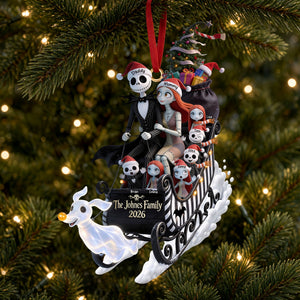 Spooky Family Sleigh Ornament, Personalized Gifts For Family 04QHTI140926