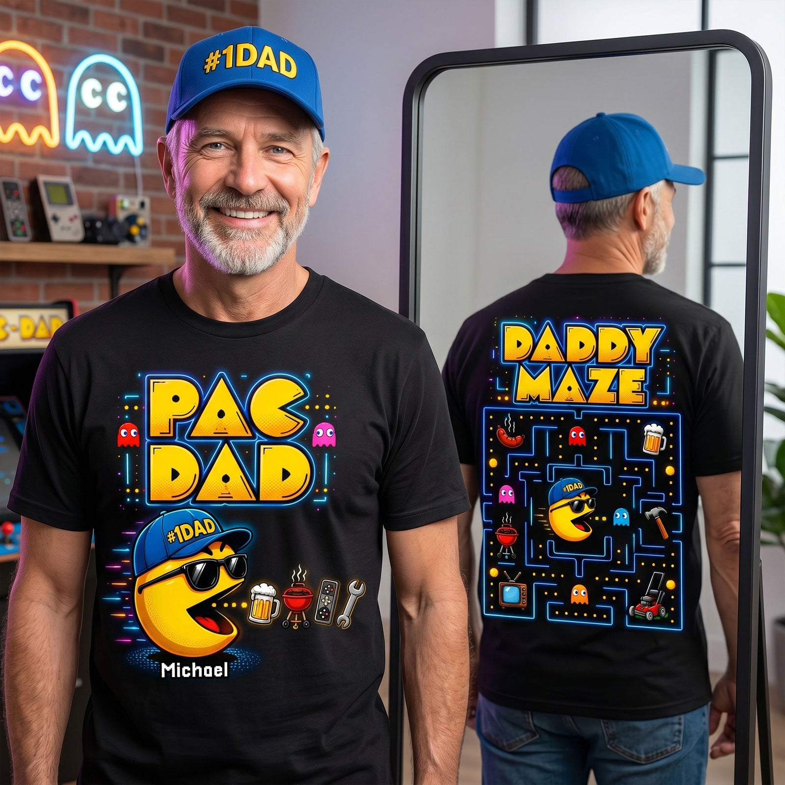 Retro Arcade Dad Shirt - Personalized Gift For Dads 03HUTI120526