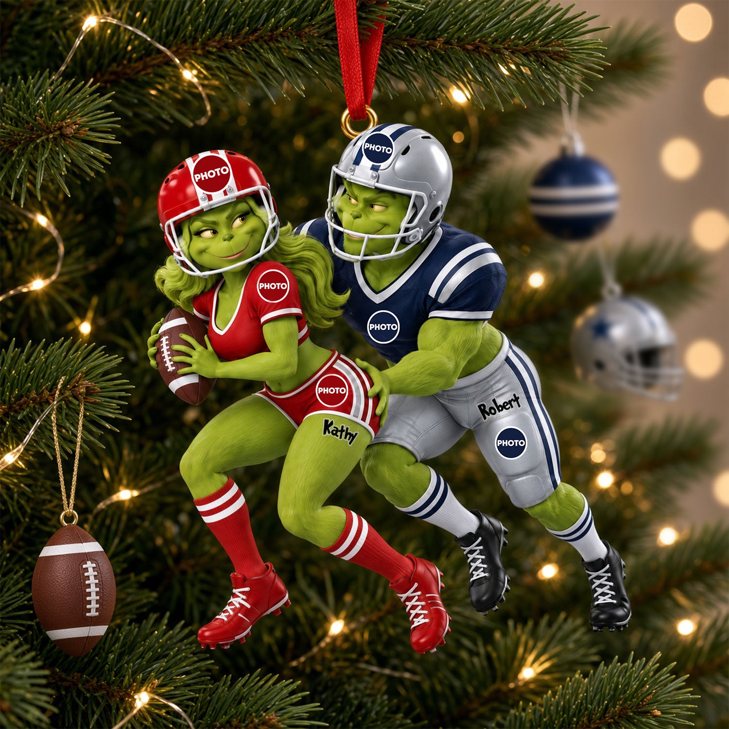 Furry Mischief Couple Acrylic Ornament - Personalized Christmas Gifts For Playful Sporty Couple 04ohti131026