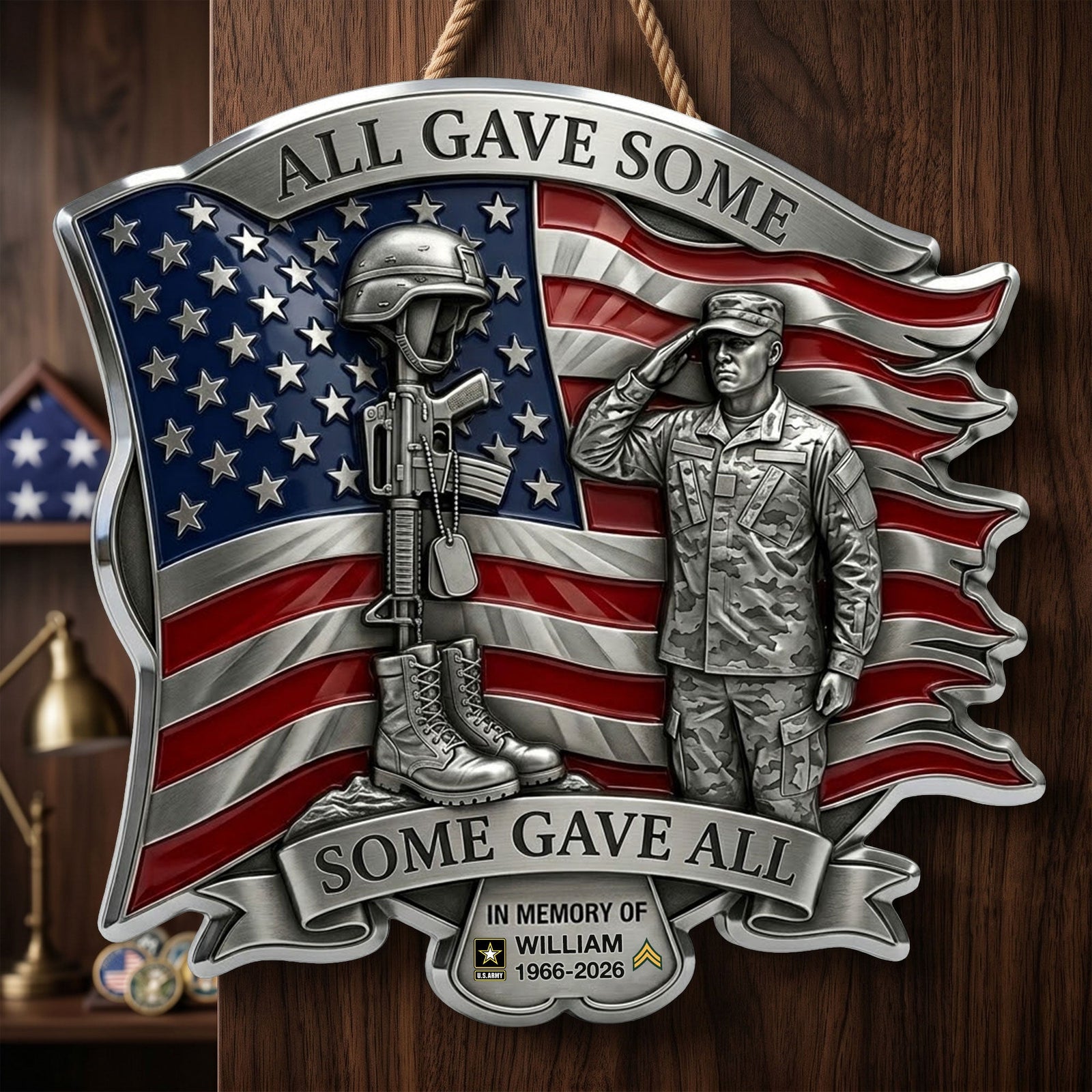 Fallen Hero Memorial Metal Sign - Personalized Gifts For Remembrance 02HATA240626
