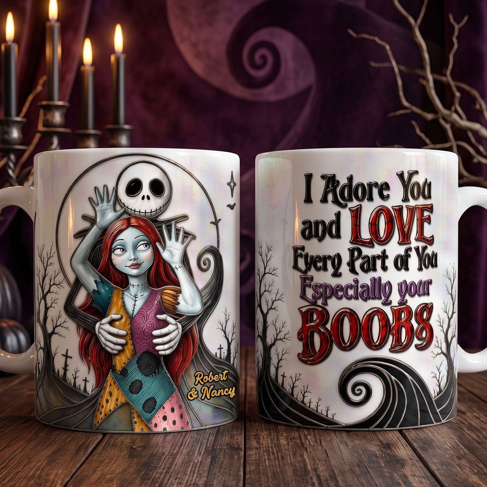 Spooky Naughty Couple Coffee Mug - Personalized Halloween Gifts For Couple 04ohti030926