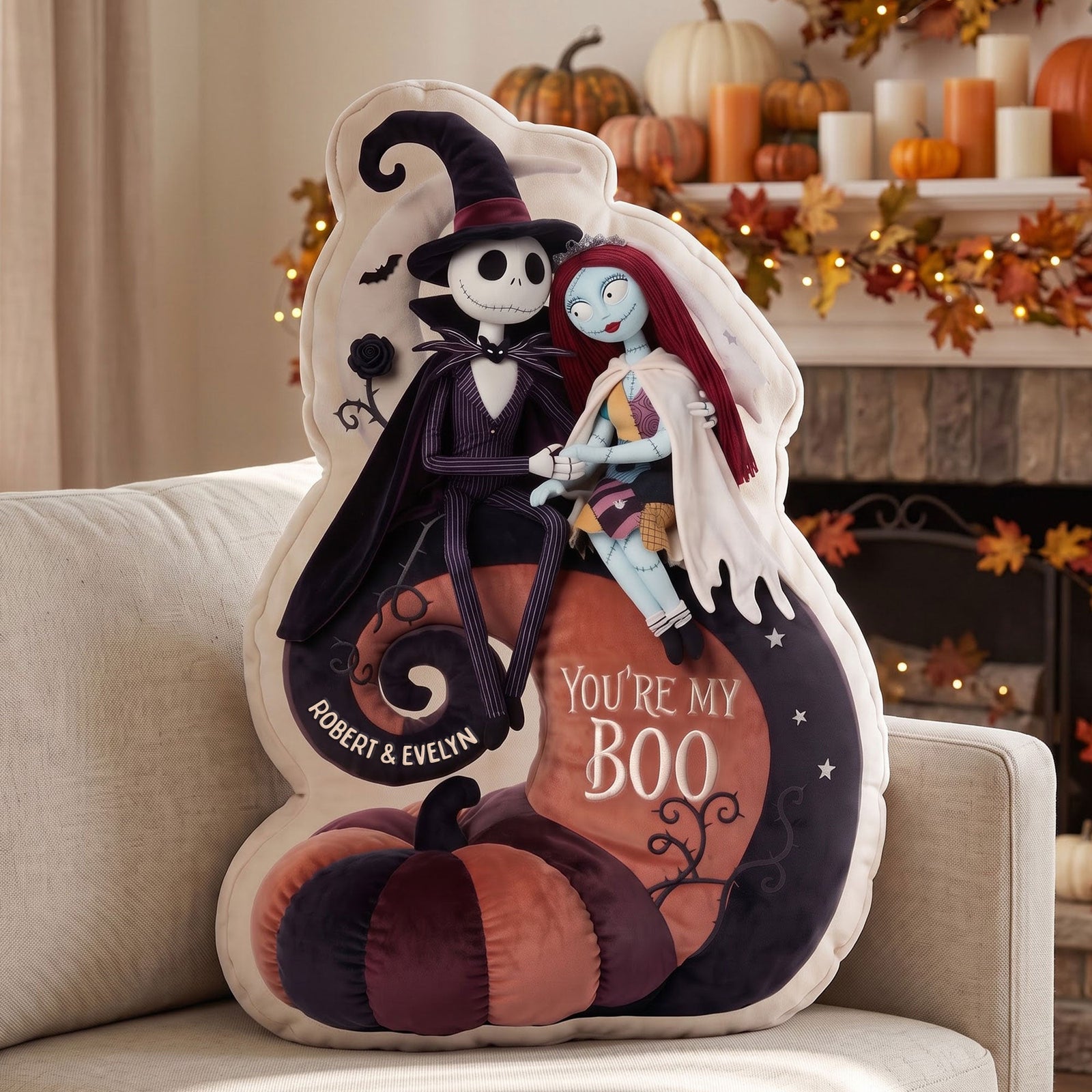 Gothic Couple Halloween Pillow - Personalized Gifts For Couple 01TYTI290726