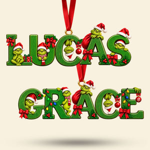 Cute Grouchy Mischief Alphabet Christmas Acrylic Ornament - Personalized Christmas Gifts 02nati100926