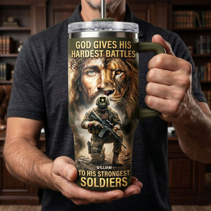 Strong Christian Warrior Tumbler - Personalized Gift For Veterans 03PGTI200626