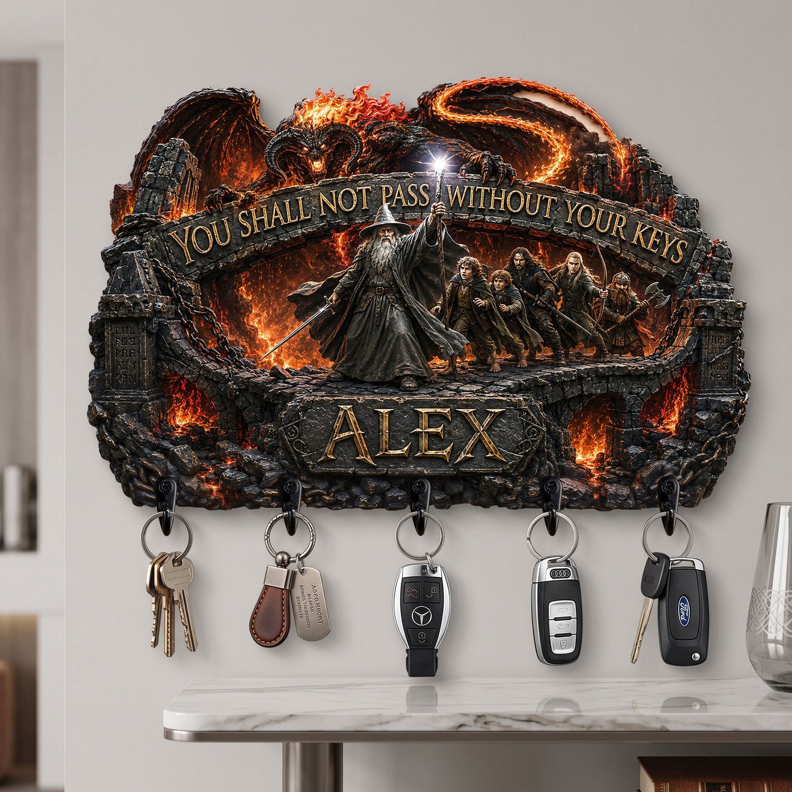 You Can Not Pass Without Your Keys Acrylic Key Hanger - Personalized Gifts 01hati160726