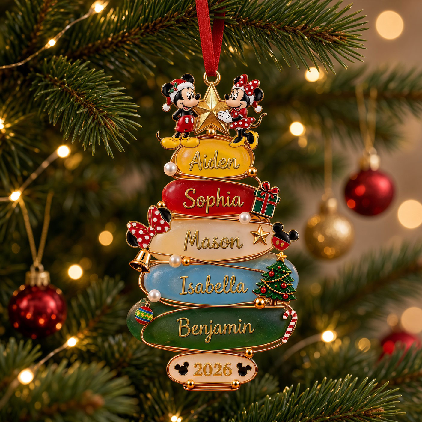 Frosted Seaglass Family Christmas Tree Ornament - Personalized Gifts For Family 05PATI051026