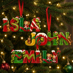 Grouchy Mischief Alphabet Christmas Acrylic Ornament - Personalized Christmas Gifts 06pati081026