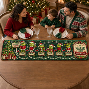 Mischievous Family Quilted Table Runner - Personalized Christmas Gifts For Family 02nati050926