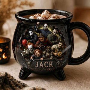 Haunted Cauldron Mug - Personalized Halloween Gifts For Horror Movie Lovers 01hati180826