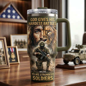 Strong Christian Warrior Tumbler - Personalized Gift For Veterans 03PGTI200626