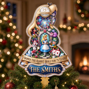 75 Years Down the Rabbit Hole - Personalized Gifts Acrylic Christmas Tree Topper 07HATI061026