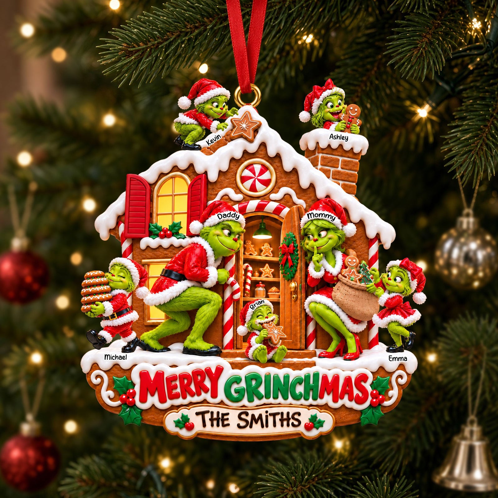 Gingerbread House Family Christmas Ornament - Personalized Gifts For Family 03HATI161026