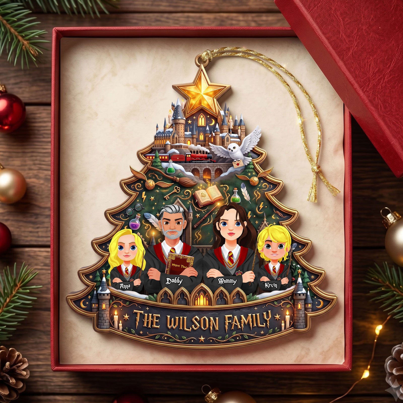 Magical Christmas Tree Acrylic Ornament – Personalized Gift For Family 05NATI030826