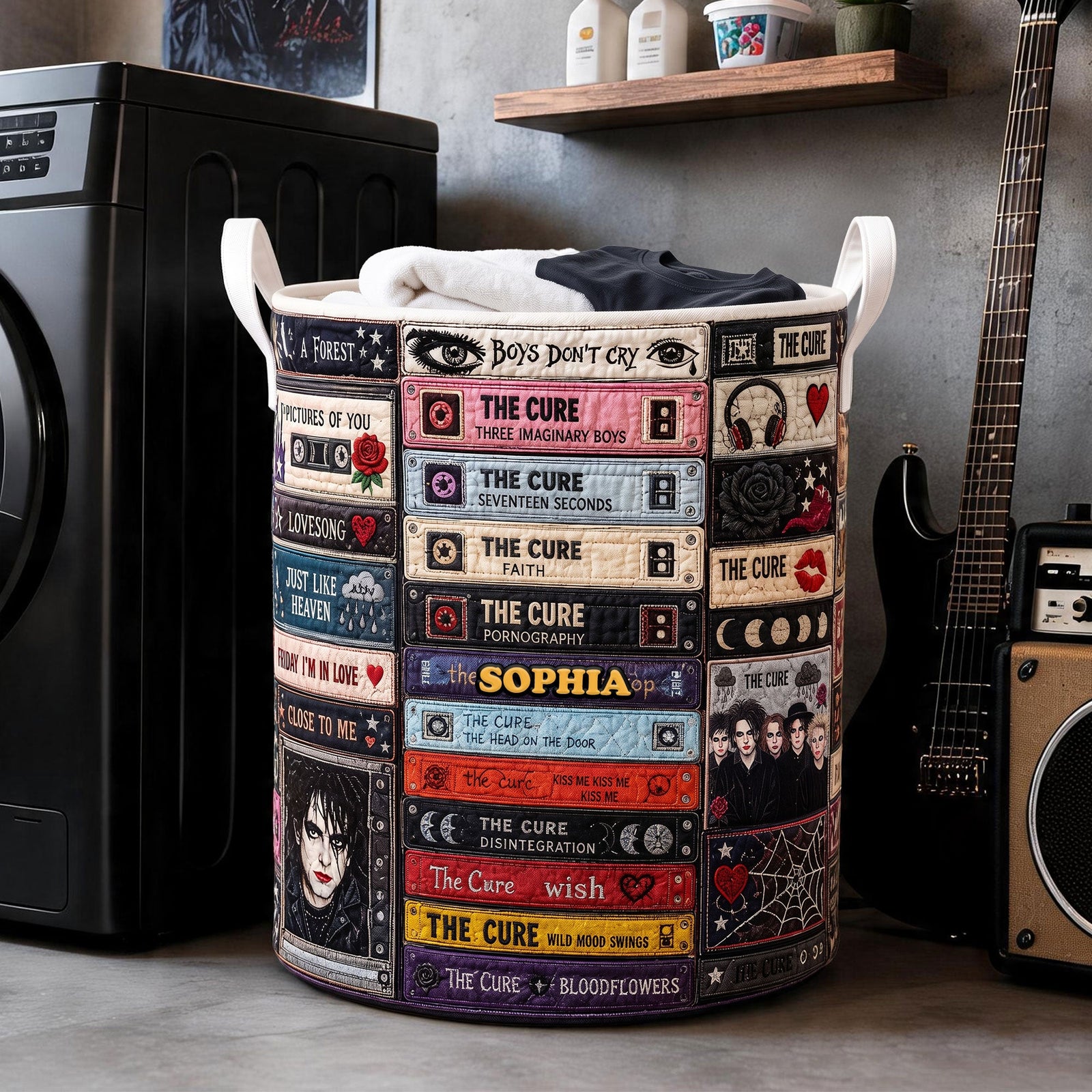 The Cure Gothic Imagery & Melancholic Music Quilted Laundry Basket - Personalized Gift For Rock Lovers 02huti100726