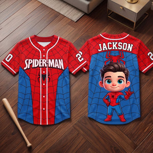 Web Hero Baseball Jersey - Personalized Gifts For Kids 03nati040826
