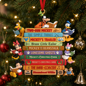 Cartoon Bookstack Ornament - Personalized Gifts For Childhood Christmas Ornament 02NATI121026
