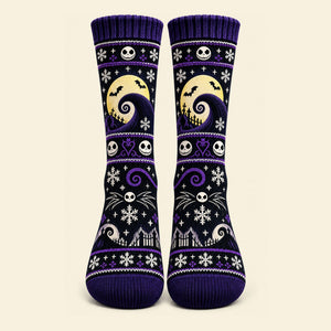 Midnight Mischief Christmas Socks - Personalized Gifts For Couple 03OHTI240926