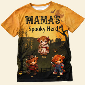 Spooky Highland Cows Mom 3D Shirt, Personalized Gifts For Mom & Grandma 03qhti180826