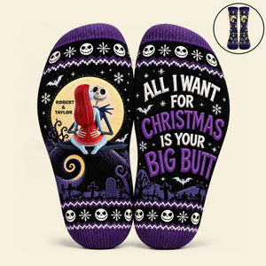 Midnight Mischief Christmas Socks - Personalized Gifts For Couple 03OHTI240926