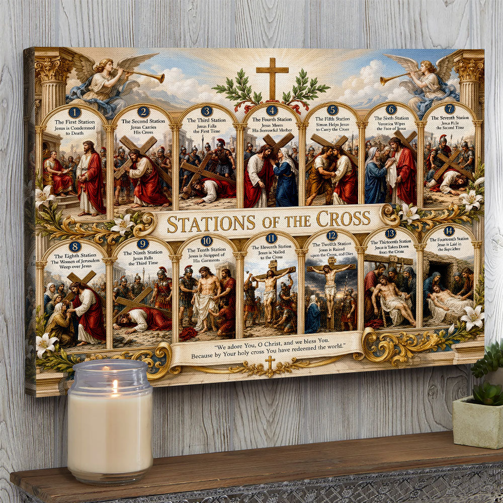 Jesus Carries The Cross Poster - Personalized Gifts For Christian 03HUTI200726