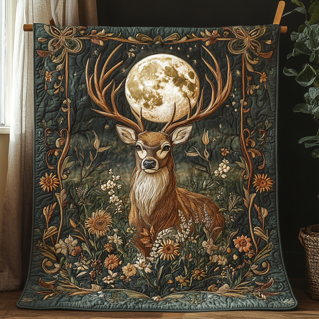 Mystic Deer Quilted Blanket NCU0DV3158