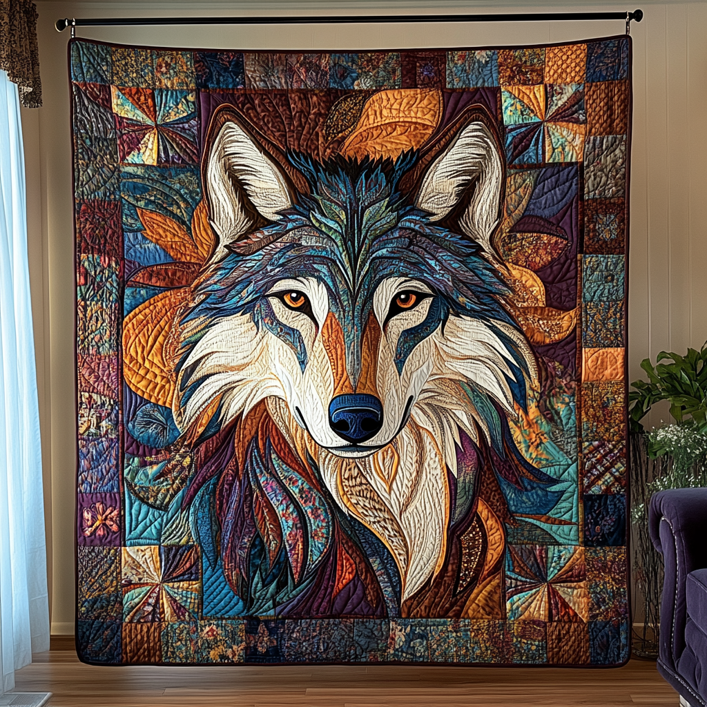 Mystic Wolf Quilted Blanket NCU0DK5685