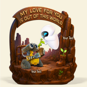 Robot Couple Plaque - Personalized Gifts For Couple 03kapu080525