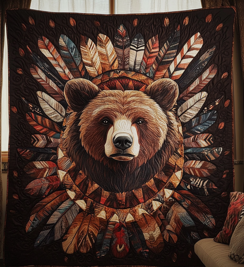 Native Bear Proud Quilted Blanket 08acxd030425
