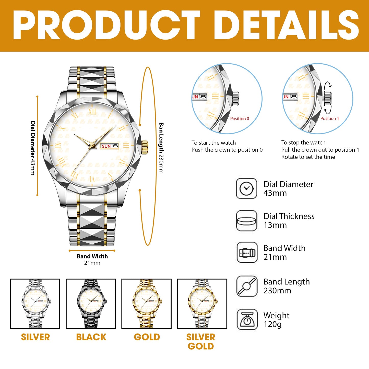 Personalized Gifts For Welder Stainless Steel Men's Watch 01hutn250725-Homacus