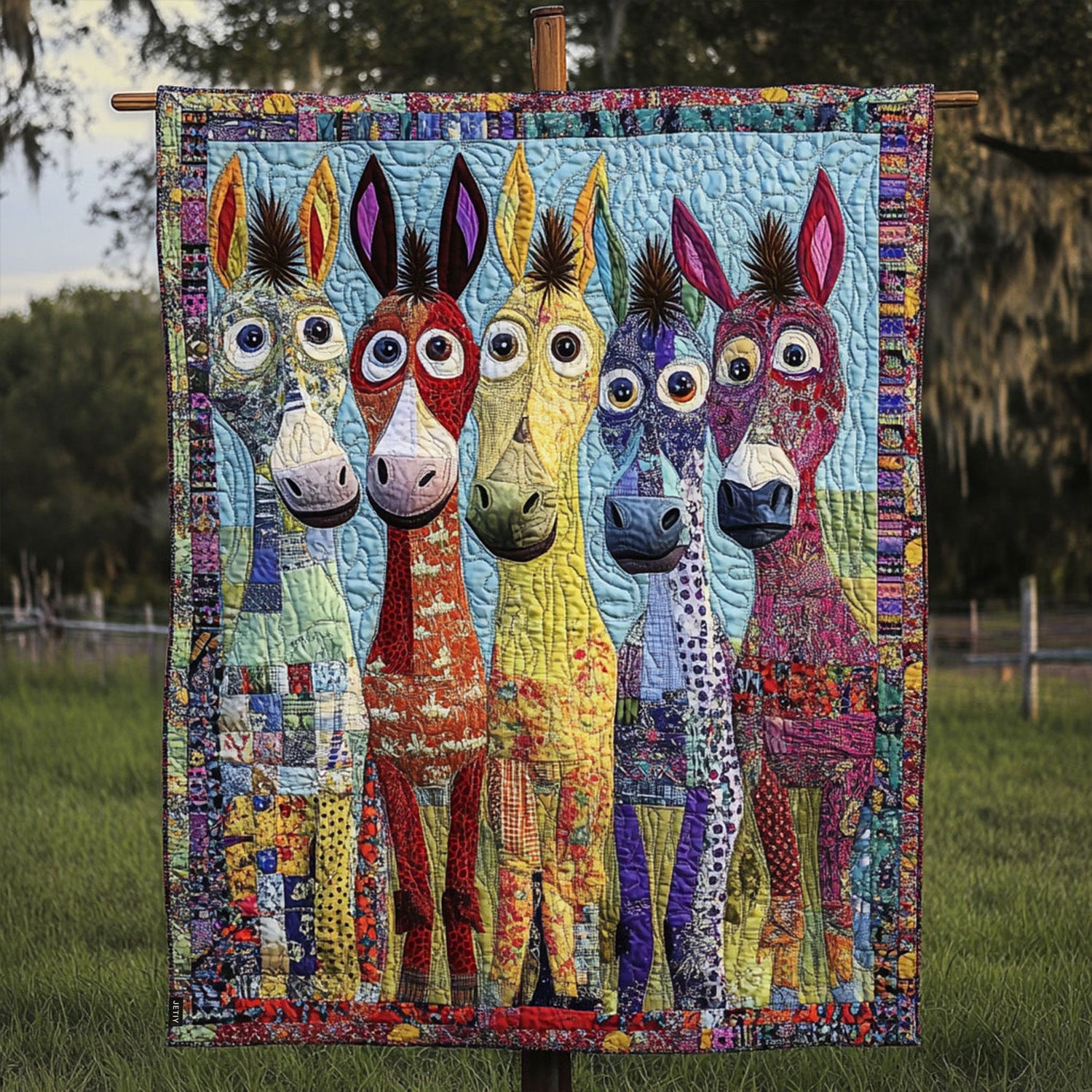 Patchwork Ponies Quilted Blanket NCU0PT4466