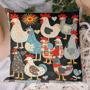 Patchwork Poultry Quilted Pillow Case NCU0TH1207