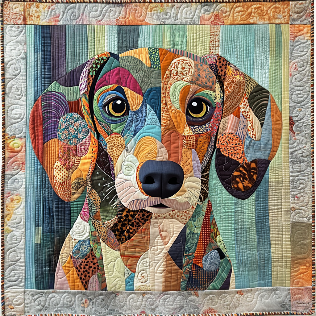 Patchwork Puppy Quilted Blanket NCU0VL1066