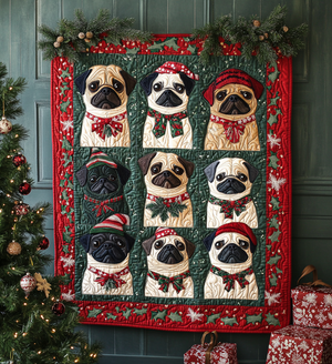 Pug Noel Night Quilted Blanket NCU0VL579
