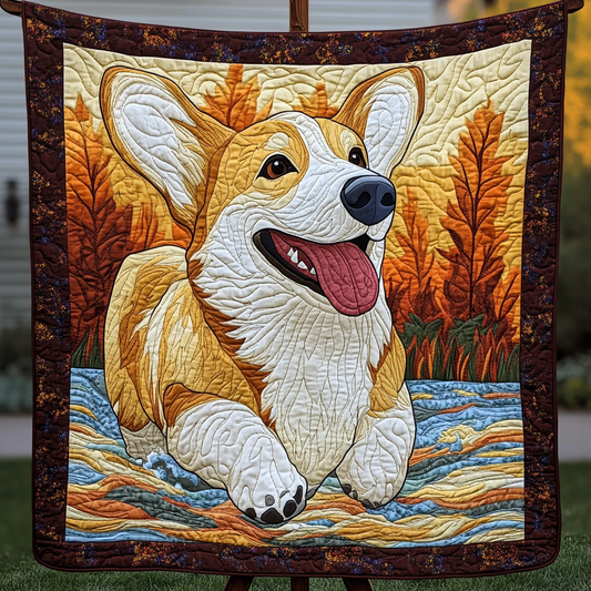 Queen Corgi Companion Quilted Blanket NCU0DK1407