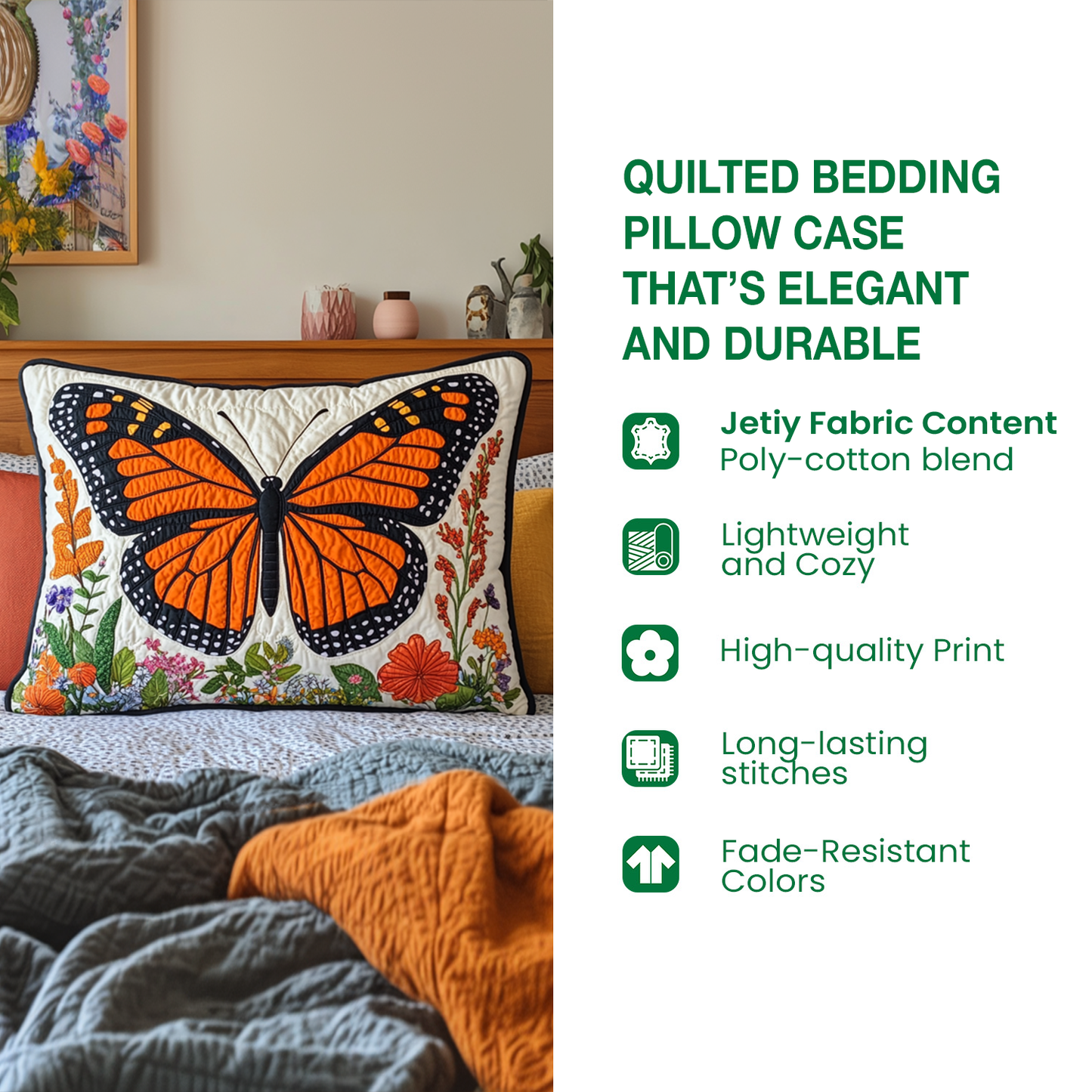 Vintage Wanderlust Quilted Bedding Pillow Case NCU0PT4827