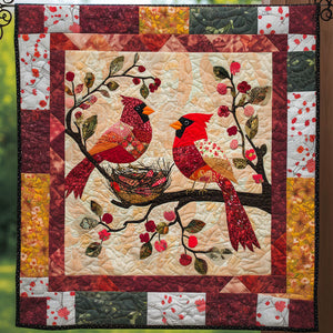Rustic Cardinal Charm Quilted Blanket 03acxa140425