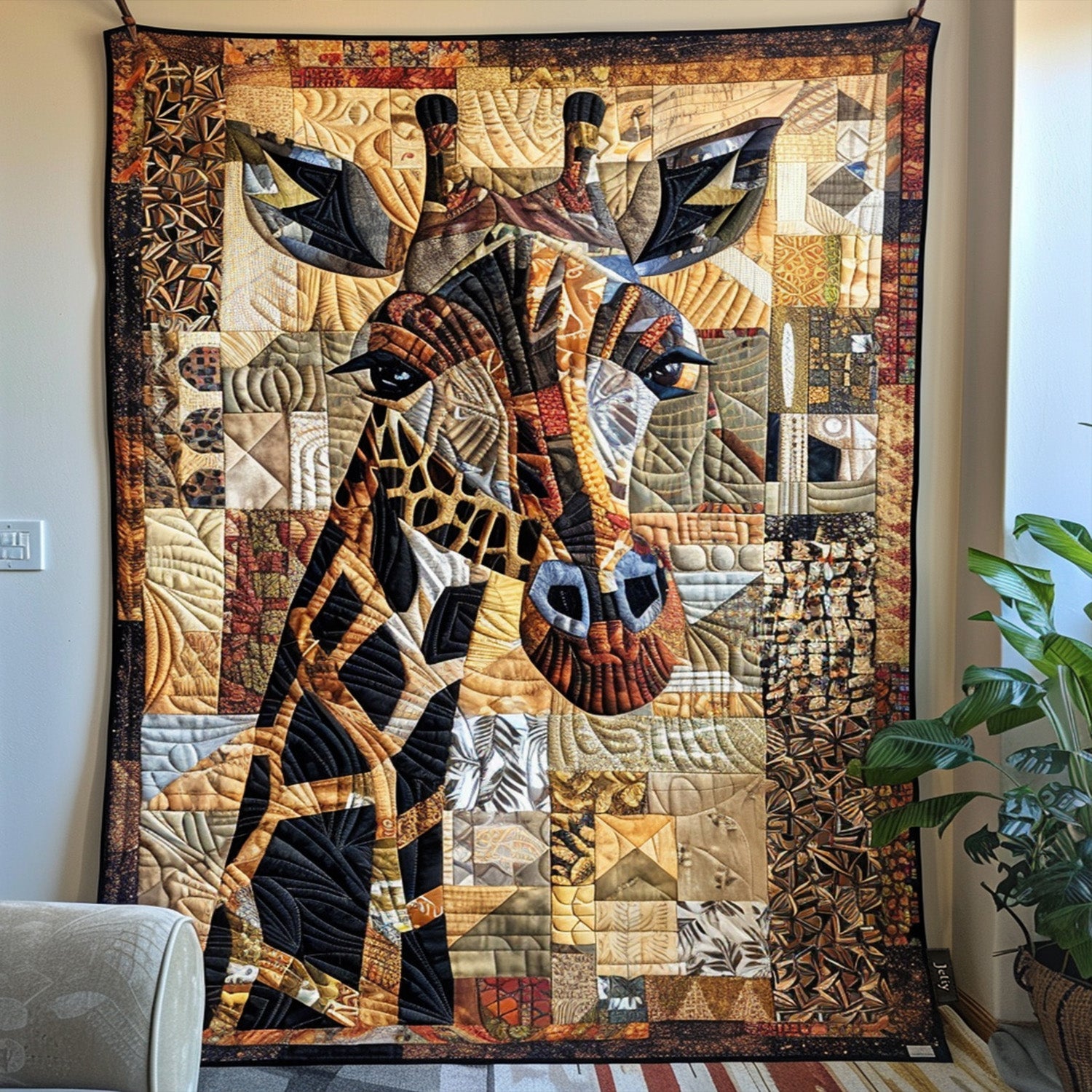 Safari Giraffe Quilted Blanket 02acxa310325