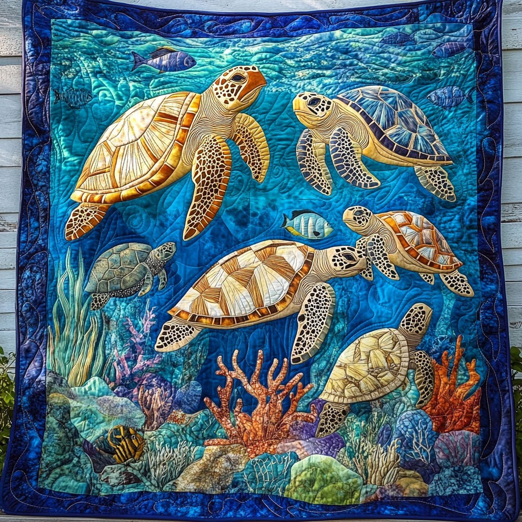 Sea Shell Serenity Quilted Blanket 06acxn100425